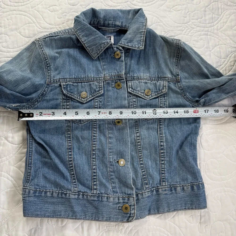 GAP Kids Blue Medium Wash Denim Button Classic Trucker Jean Jacket‎ Girl XL GUC